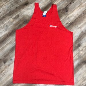 CHAMPION VINTAGE 90s RED SPELLOUT TANK TOP XL